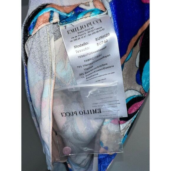 EMILIO PUCCI Multicolored Abstract Print Short Sleeve Shift Mini Dress S… - Picture 10 of 12